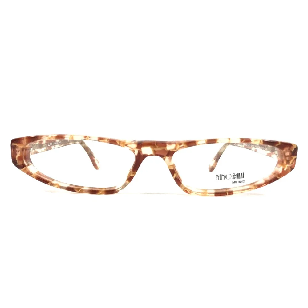 Vintage Nino Balli Eyeglasses Frames LUMA BROWN Checkered Marble 55-17-145